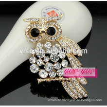 gold plating custom alloy owl brooch wholesale